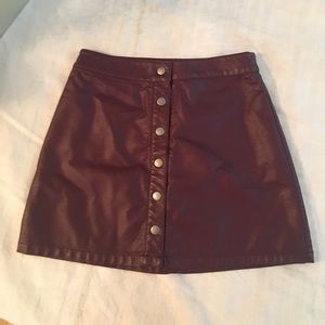 Maroon button up skirt